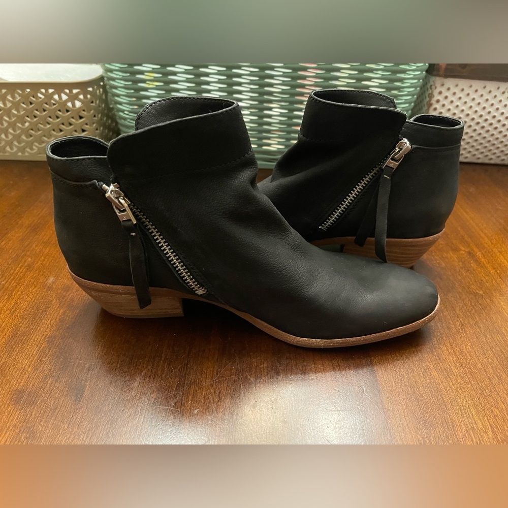 Sam Edelman Packer Bootie With Zipper - Black Nubuck Leather - Picture 4 of 8